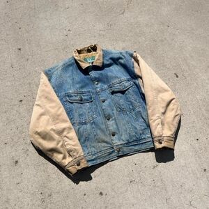 Arcadia Two Tone Denim Old Money Y2K Varsity Jacket